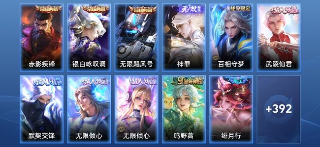王者荣耀V9 3典藏 1无双 29传说 115史诗 405皮肤 至尊星耀IV