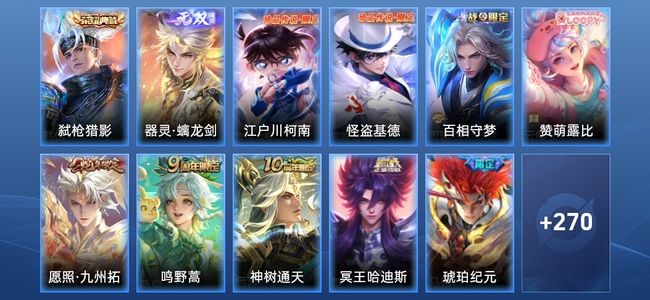 王者荣耀V8 1典藏 1无双 22传说 89史诗 283皮肤 至尊星耀I