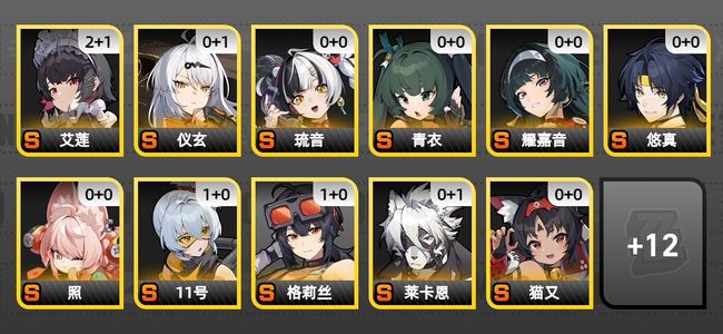 绝区零18黄 15角色黄 11S角色 3S音擎 5S邦布 女主 56