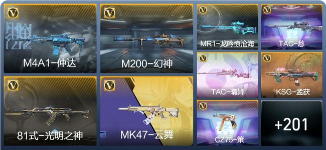 穿越火线：枪战王者V6 8王者武器 210英雄武器 10英雄角色 411万化 枪圣SSS