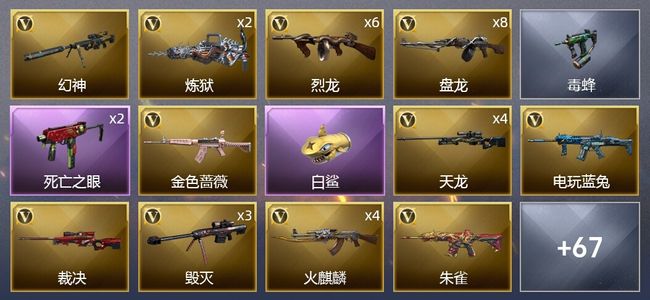 穿越火线（CF）2王者武器 5炫金武器 106V武器 3V角色 21皮肤 可排位 传奇