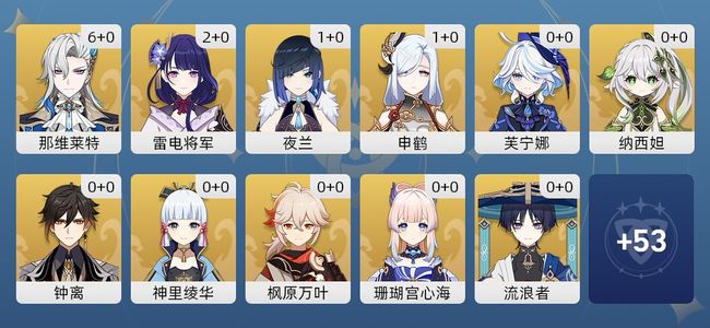 原神44黄 44角色黄 25五星角色 女主 60级