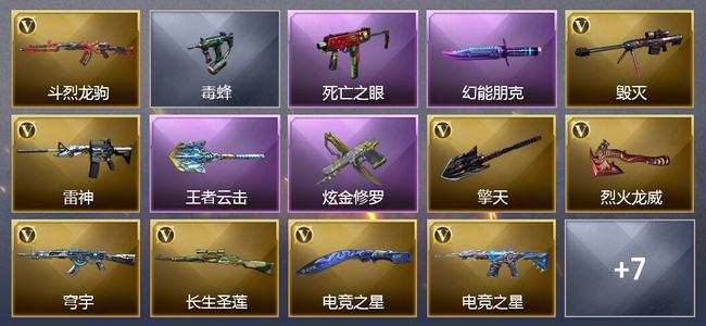 穿越火线（CF）1王者武器 1炫金武器 9V武器 3皮肤 可排位 新锐