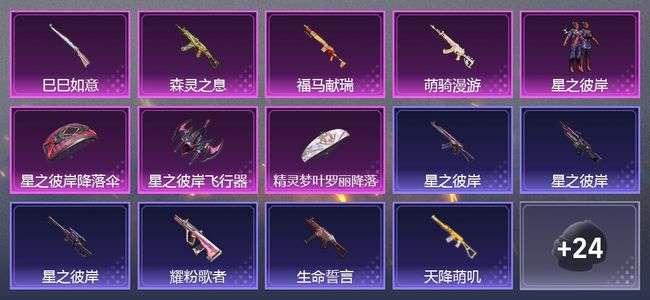 和平精英4升级枪 1粉装 1尾迹 22套装 9583热力