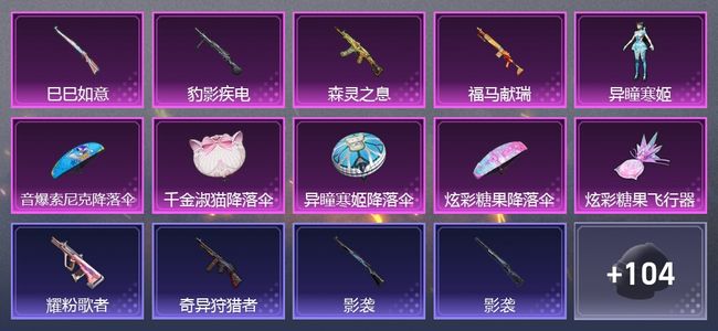 和平精英4升级枪 1粉装 1尾迹 82套装 2,9780热力