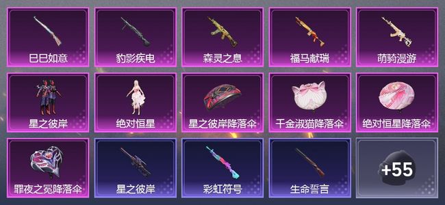 和平精英5升级枪 2粉装 51套装 2,0867热力 3印记