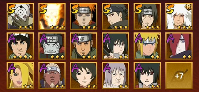 火影忍者V6 6S忍 18A忍 94忍 816S碎片 13通灵 500W战力 前1000名 下忍