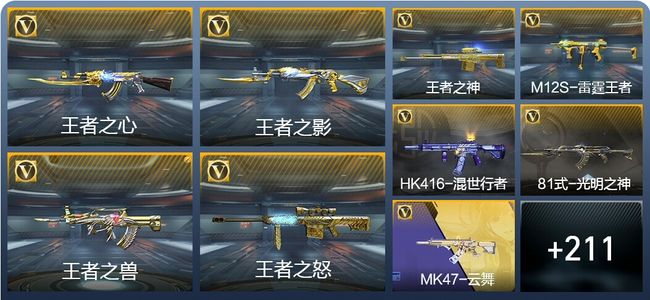 穿越火线：枪战王者15王者武器 220英雄武器 6英雄角色 363万化 枪圣SS