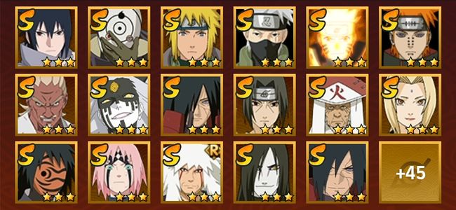 火影忍者V10 20S忍 42A忍 198忍 2452S碎片 18通灵 1000W战力 前500名 上忍