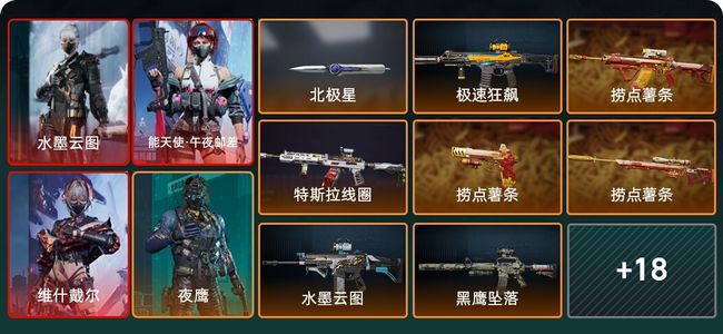 三角洲行动总资产104.2M 6干员外观 1传说近战 25传说枪械 黑鹰