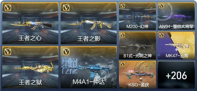 穿越火线：枪战王者V1 8王者武器 215英雄武器 3英雄角色 377万化 枪神