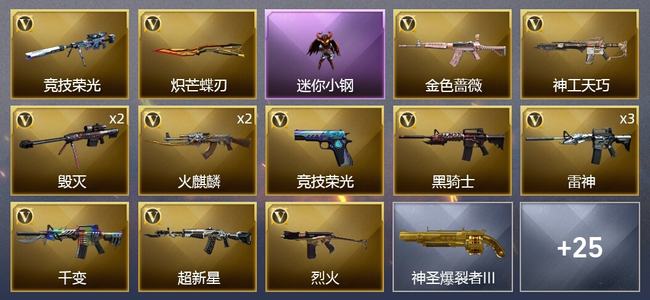 穿越火线（CF）1王者武器 1炫金武器 35V武器 7皮肤 可排位 新锐
