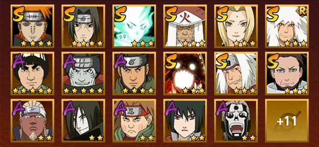 火影忍者V11 9S忍 19A忍 111忍 1498S碎片 15通灵 900W战力 前10名 中忍