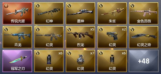 穿越火线（CF）1传说武器 2王者武器 2炫金武器 78V武器 2V角色 25皮肤 可排位 专家