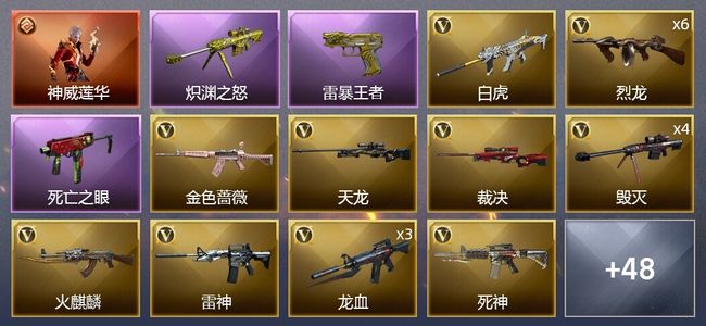 穿越火线（CF）1传说角色 6王者武器 2炫金武器 67V武器 4V角色 22皮肤 可排位 传奇