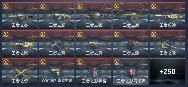 穿越火线：枪战王者V8 27王者 257英雄武器 7英雄角色 352万化 新锐