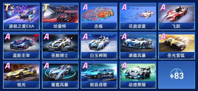 QQ飞车手游V10 2永久T车 48永久A车 97永久赛车 56宠物 女号 星耀
