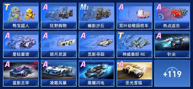 QQ飞车手游V7 2永久T车 68永久A车 133永久赛车 63宠物 男号 钻石
