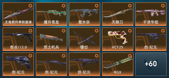 无畏契约18橙皮 6紫皮 74皮肤 38060皮肤总价值 1035已用源晶 青铜