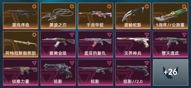 无畏契约6橙皮 8紫皮 40皮肤 20460皮肤总价值 680已用源晶 钻石