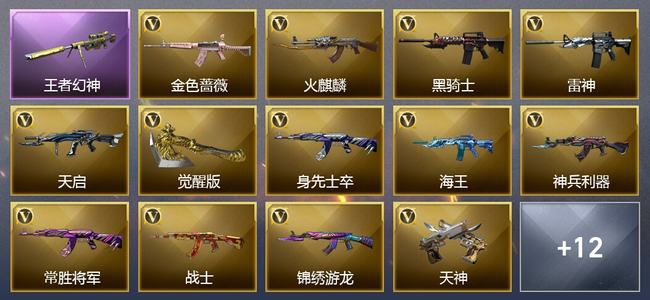穿越火线（CF）1王者武器 18V武器 7皮肤 可排位 大师
