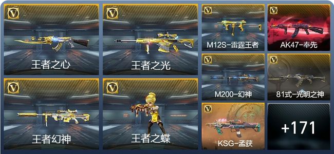 穿越火线：枪战王者V7 19王者武器 203英雄武器 3英雄角色 259万化 大师S
