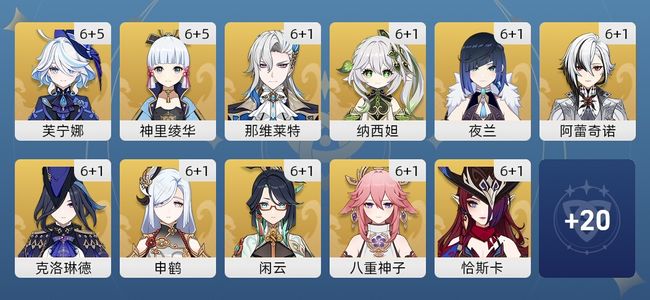 原神180黄 138角色黄 42武器黄 32五星角色 30五星武器 女主 60级