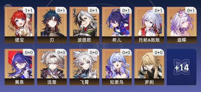 崩坏：星穹铁道56黄 34角色黄 22光锥黄 25五星角色 12五星光锥 1级 男主