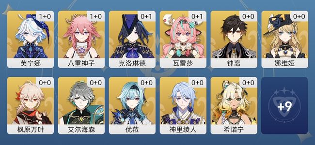 原神34黄 26角色黄 8武器黄 20五星角色 8五星武器 女主 58级