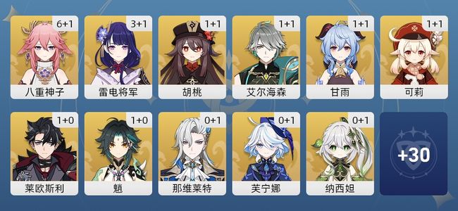 原神89黄 69角色黄 20武器黄 42五星角色 19五星武器 女主 60级