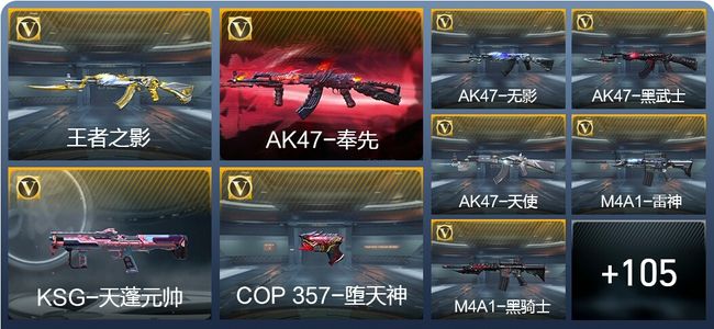 穿越火线：枪战王者V6 3王者武器 137英雄武器 1英雄角色 242万化 枪皇S