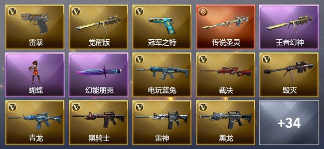 穿越火线（CF）1传说武器 1王者武器 20皮肤 可排位 新锐