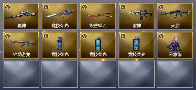 穿越火线（CF）1传说武器 1王者武器 4皮肤 可排位 新锐
