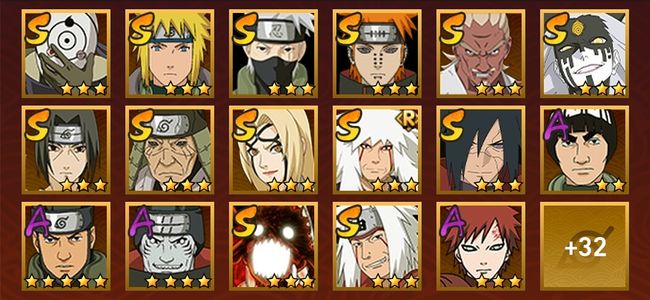 火影忍者V8 14S忍 36A忍 157忍 1924S碎片 18通灵 800W战力 前500名 中忍