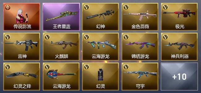 穿越火线（CF）1传说角色 1王者武器 13V武器 1V角色 5皮肤 可排位 新锐