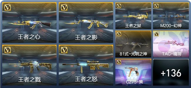 穿越火线：枪战王者13王者武器 145英雄武器 1英雄角色 267万化 枪王SS