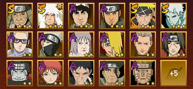 火影忍者V6 4S忍 18A忍 80忍 498S碎片 14通灵 300W战力 前500名 上忍