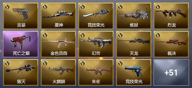 穿越火线（CF）11王者武器 4炫金武器 145V武器 11V角色 8皮肤 可排位