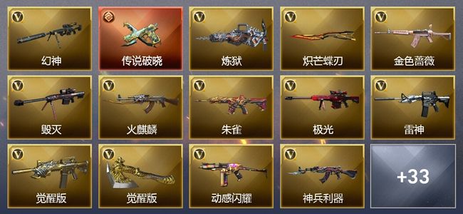 穿越火线（CF）1传说武器 4王者武器 65V武器 24V角色 16皮肤 可排位
