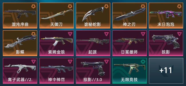 无畏契约14橙皮 7紫皮 61皮肤 3,4480皮肤总价值 1040已用源晶 黄金