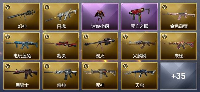 穿越火线（CF）0传说角色 0传说武器 1王者武器 4炫金武器 48V武器 54V角色 30皮肤 可排位 无