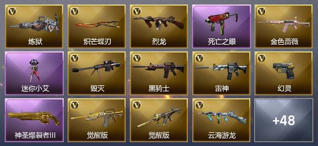 穿越火线（CF）0传说角色 1传说武器 0王者武器 0炫金武器 40V武器 38V角色 2皮肤 可排位 枪王