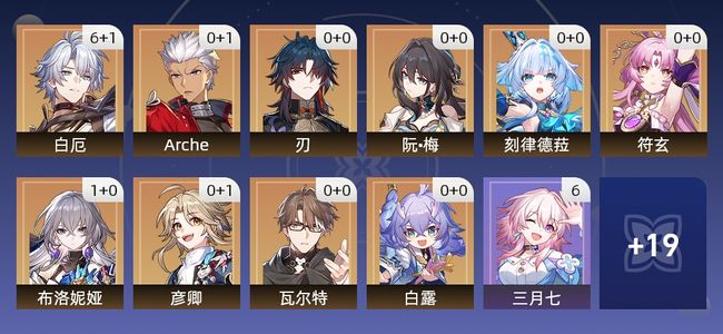 崩坏：星穹铁道22黄 17角色黄 5光锥黄 10五星角色 5五星光锥 68级 女主
