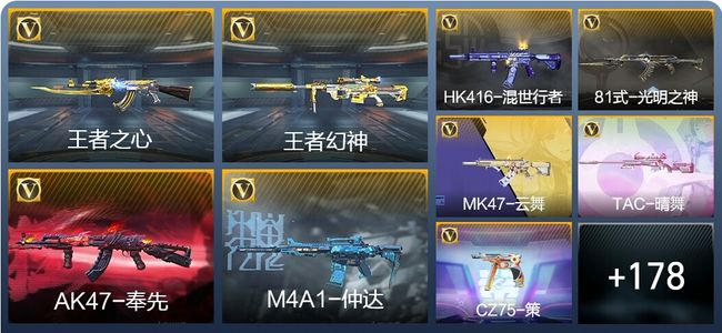 穿越火线：枪战王者V7 8王者武器 207英雄武器 5英雄角色 309万化 枪皇SSS