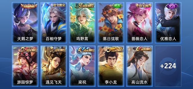 王者荣耀V5 1典藏 1传说 47史诗 236皮肤 尊贵铂金IV