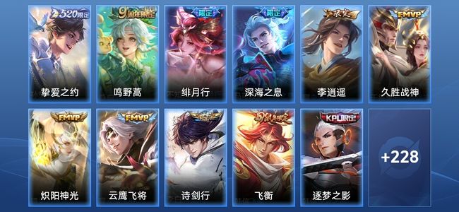 王者荣耀V5 9传说 64史诗 240皮肤 尊贵铂金II