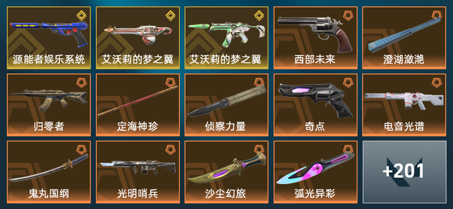 无畏契约40橙皮 3金皮 20紫皮 215皮肤 95170皮肤总价值 2355已用源晶 超凡