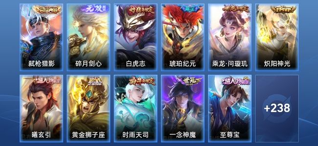 王者荣耀V8 1典藏 17传说 60史诗 249皮肤 122英雄 最强王者