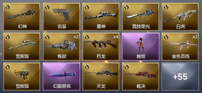 穿越火线（CF）1王者武器 103V武器 3V角色 26皮肤 可排位 宗师
