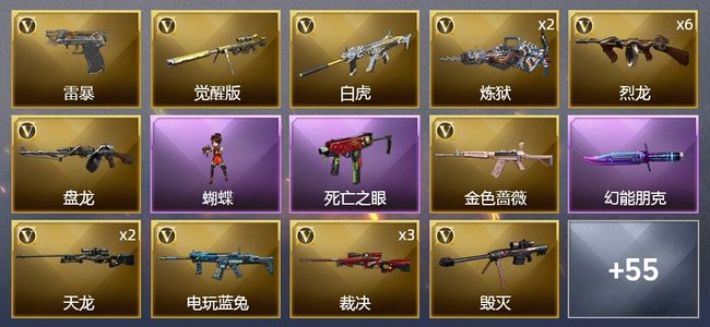 穿越火线（CF）2炫金武器 88V武器 4V角色 24皮肤 可排位